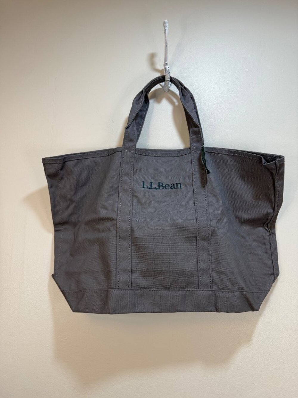 LL Bean Grocery Tote Bag Cotton Grey Japan Exclusive Platinum Grey Green